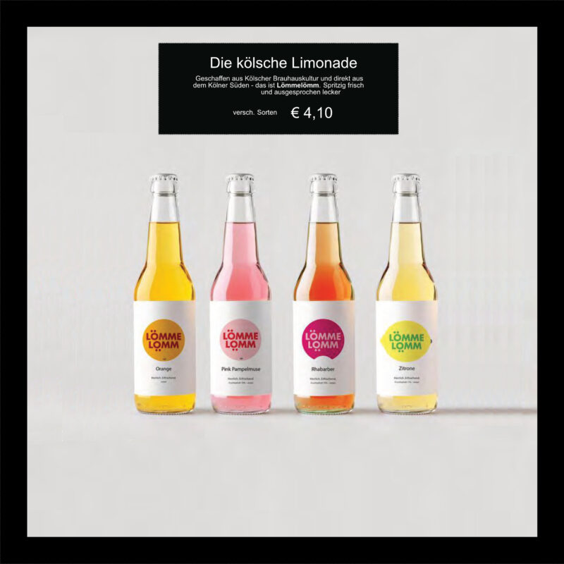 Lömmelömm – die kölsche Limonade in vier Sorten